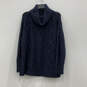 Womens Blue Cable Knit Turtleneck Long Sleeve Pullover Sweater Size L/P image number 2