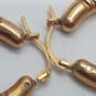 SLC 14K Gold Ribbed Oval Hoop Earrings 2.4g image number 4