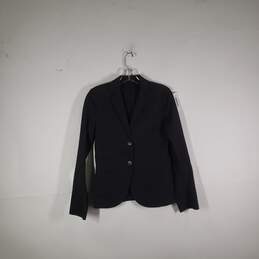 Womens Collared Long Sleeve Notched Lapel Single Breasted Blazer Size 4