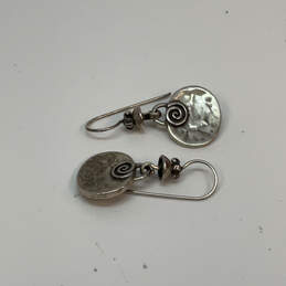 Designer Silpada 925 Sterling Silver Hammered Oval Swirl Dangle Earrings alternative image