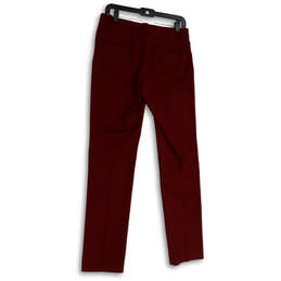 Womens Red Flat Front Straight Leg Slash Pocket Formal Dress Pants Size 4 alternative image