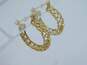 14K Gold Etched Open Hearts Scrolled Hoop Earrings 3.7g image number 4