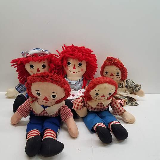 Lot of 5 Raggedy Ann Dolls image number 1