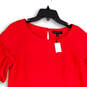 NWT Womens Pink Round Neck Ruffle Sleeve Back Keyhole Shift Dress Size S image number 3