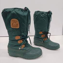 Sorel Snow Lion Green Winter Boots Women's Size 7