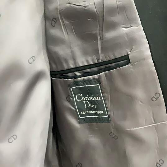 Christian Dior Mens Black Peak Lapel Long Sleeve One Button Blazer Sz 46R w/ COA image number 5