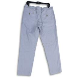 J. Crew Womens Blue White Striped Flat Front Slash Pocket Ankle Pants Size 33X30 alternative image