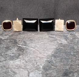 Assortment of 3 Pairs of Yellow Gold-Filled Cufflinks
