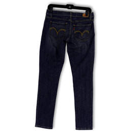 Womens Blue Denim Stretch Medium Wash Pockets Skinny Leg Jeans Size 7 alternative image