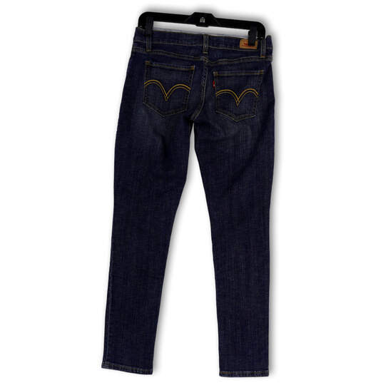 Womens Blue Denim Stretch Medium Wash Pockets Skinny Leg Jeans Size 7 image number 2