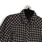 Womens Brown Black Plaid Long Sleeve Collared Button-Up Shirt Size S image number 3