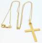 14K Yellow Gold Etched Cross Pendant Necklace 1.4g image number 2