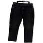 Mens Black Denim Dark Wash Stretch Pockets Straight Leg Jeans Size W42xL32 image number 1