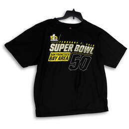 Mens Black Super Bowl 50 San Francisco Bay Area Round Neck T-Shirt Size XL