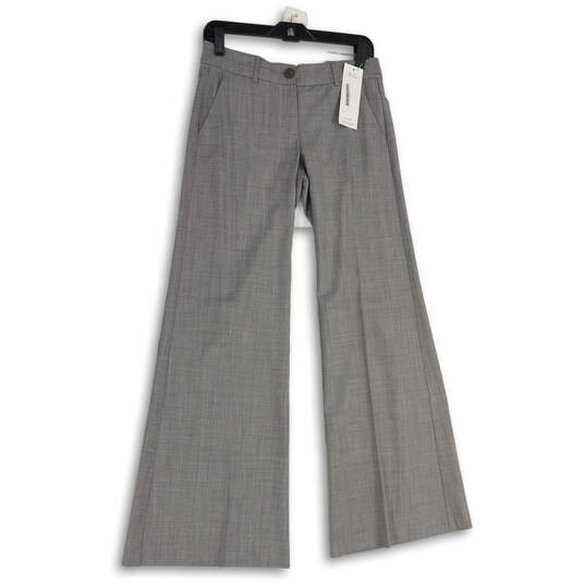 NWT Womens Gray Flat Front Slash Pocket Flared Leg Trouser Pants Size 2 image number 1