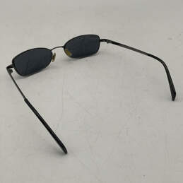 Mens Black Silver Rectangular Full Frame Sunglasses With Blue Case alternative image