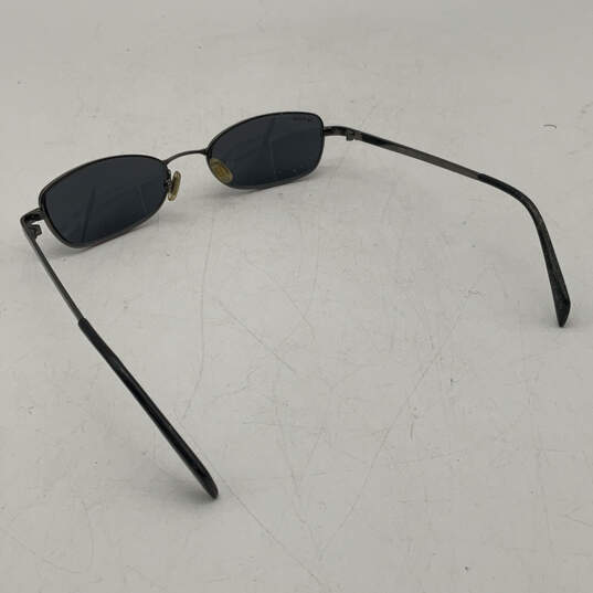 Mens Black Silver Rectangular Full Frame Sunglasses With Blue Case image number 2