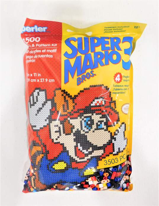 Super Mario Bros. 3 Perler 3500pc Beads & Pattern Kit Factory Sealed Nintendo image number 1