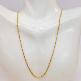 14K Gold Twisted Rope Chain Necklace 3.8g alternative image