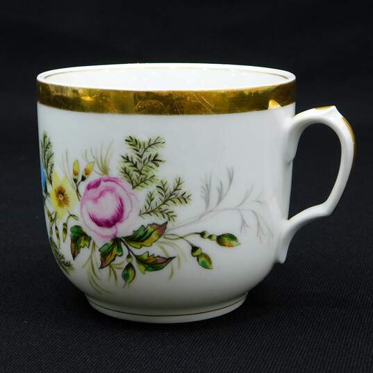 ATQ Late 1800s Haviland Limoges China Floral Teacup & Saucer image number 6