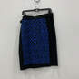 NWT Womens Black Blue Geometric Knitted Pull-on Mini Skirt Size XL image number 2