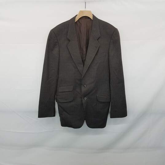 Men's Yves Laurent Brown Wool Suit Jacket Size 48 image number 1