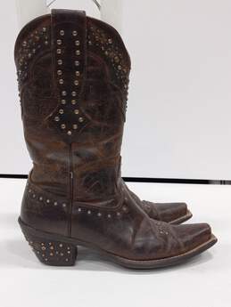 Women's Brown Leather Western Boots Size 7.5