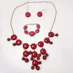 Bundle of Assorted Red Fashion Costume Jewelry alternative image