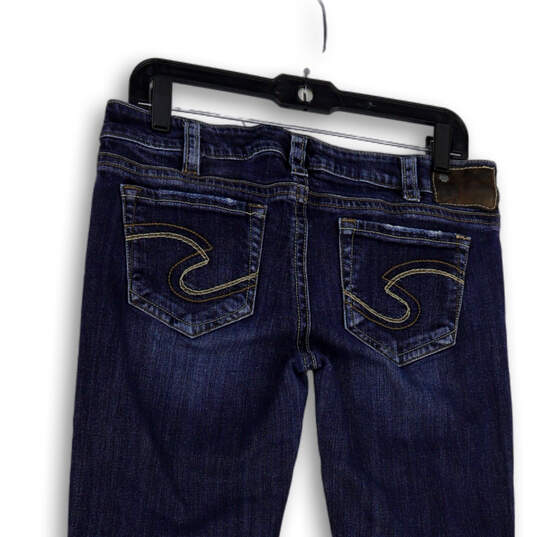 Womens Blue Denim Medium Wash Stretch Pockets Bootcut Jeans Size 30/33 image number 4