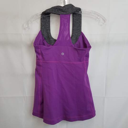 Lululemon purple and gray active tank top women's small image number 3