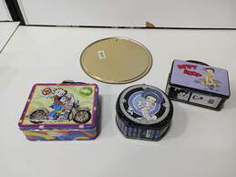 4PC Betty Boop Themed Tin Lunch Boxes & Tin Sign Memorabilia Bundle alternative image