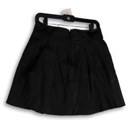 NWT Womens Black Pleated Regular Fit Back Zip Short A-Line Skirt Size 6 alternative image