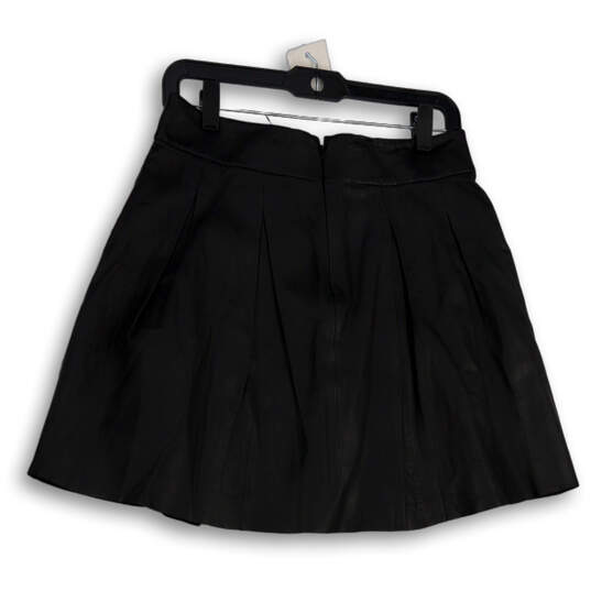 NWT Womens Black Pleated Regular Fit Back Zip Short A-Line Skirt Size 6 image number 2