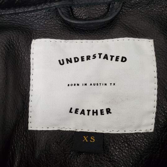 Understated MN's 100% Genuine Cow Leather & Polyester Lining Black Leather Jacket Size XS image number 3