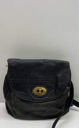 FOSSIL Black Leather Key Charm Crossbody Bag