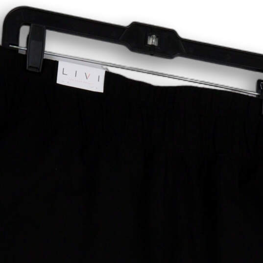 NWT Womens Black Flat Front Drawstring Elastic Waist Sweat Shorts Sz 18/20 image number 4