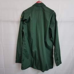 Vintage green button up shirt with patches alternative image