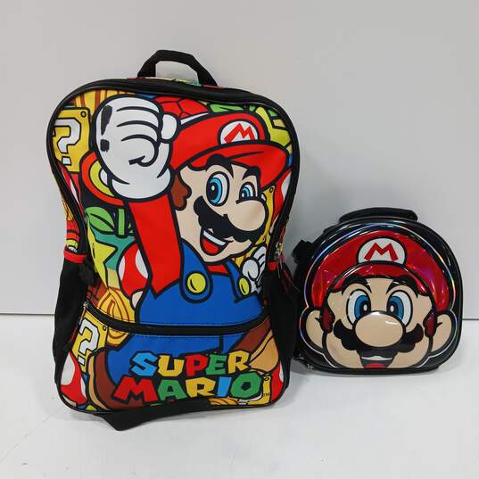 Kids Multicolor Video Game Character Backpack With Matching Lunch Bag image number 1