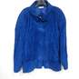 Avanti Blue Cropped Suede/Velvety Fabric Blazer Women's Size M image number 1