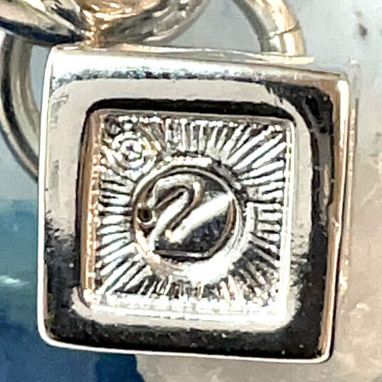 Designer Swarovski Silver-Tone Rhinestone Alphabet Fashionable Brooch Pin image number 3