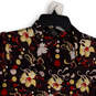 Womens Multicolor Floral Short Sleeve Button Front Blouse Top Size XL image number 3