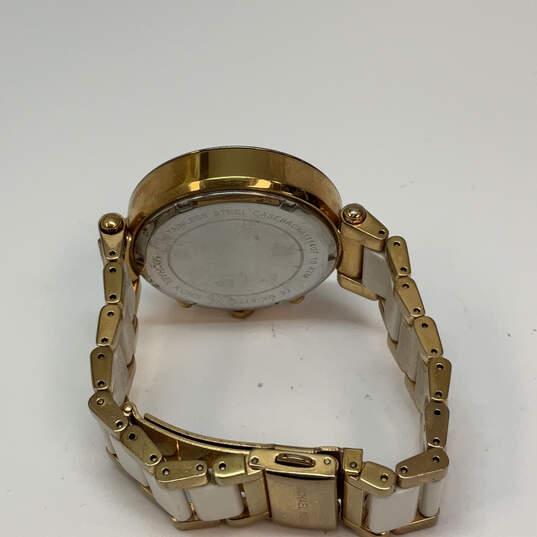 Designer Michael Kors Parker MK5774 Gold-Tone Chronograph Analog Wristwatch image number 3