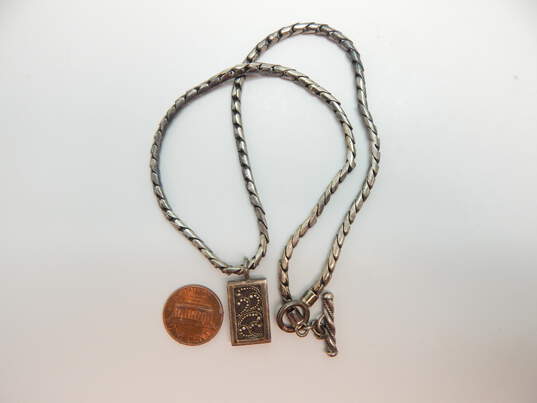Designer Lois Hill 925 Granulated Pendant Toggle Necklace 30.9g image number 5