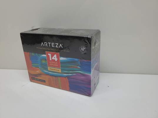ARTEZA *Sealed Untested Box Set Of 14 Acrylic Colors Premium 4.06 Fl Oz image number 1