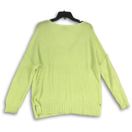 Womens Green Knitted Long Sleeve V-Neck Regular Fit Pullover Sweater Size L alternative image