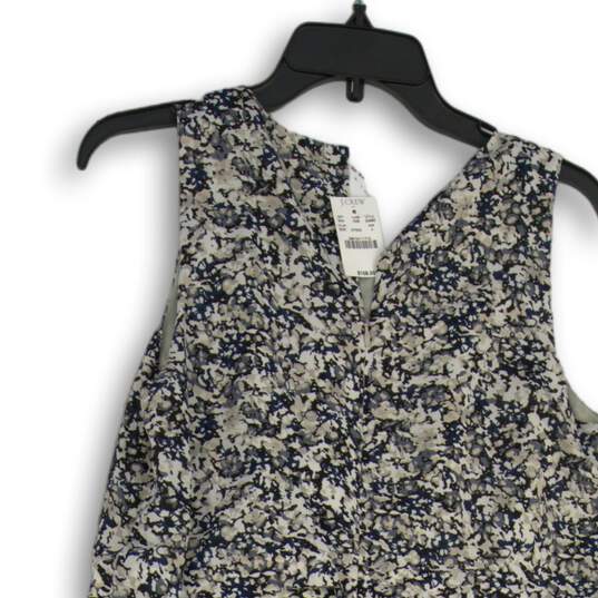 NWT J. Crew Womens Black White Floral Sleeveless Back Zip A-Line Dress Size 4 image number 4