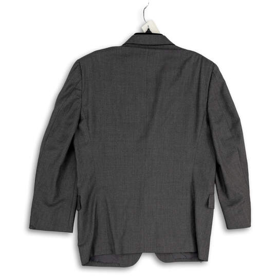 Mens Gray Long Sleeve Pockets Notch Collar Three Button Blazer Size 18 image number 2