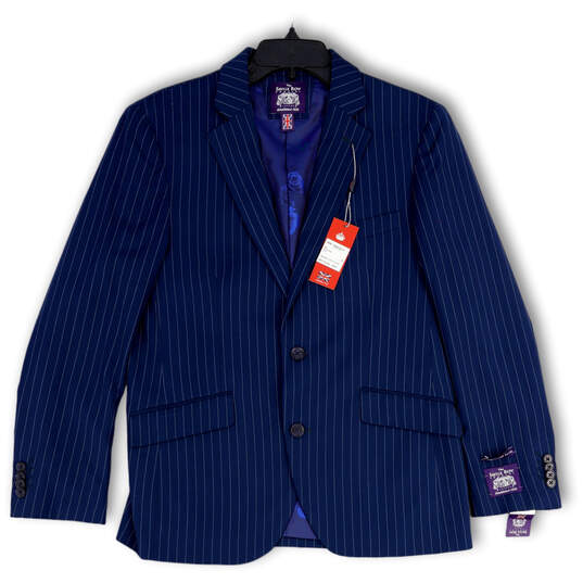 NWT Mens Blue Notch Lapel Single Breasted Two Button Blazer Size 38S image number 1
