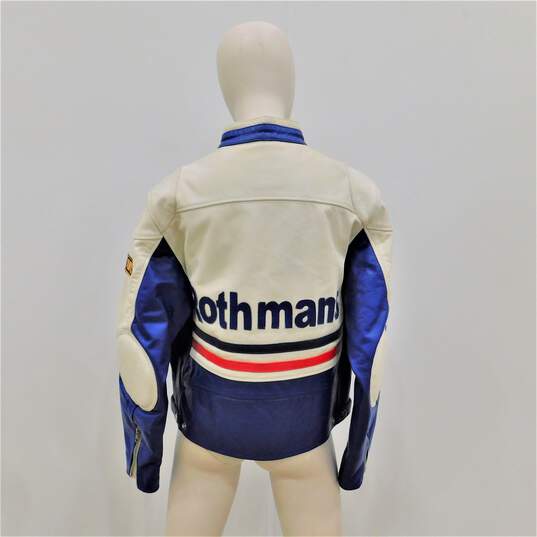 Vintage Rothmans Racing Motorcycle Leather Jacket Size M image number 2
