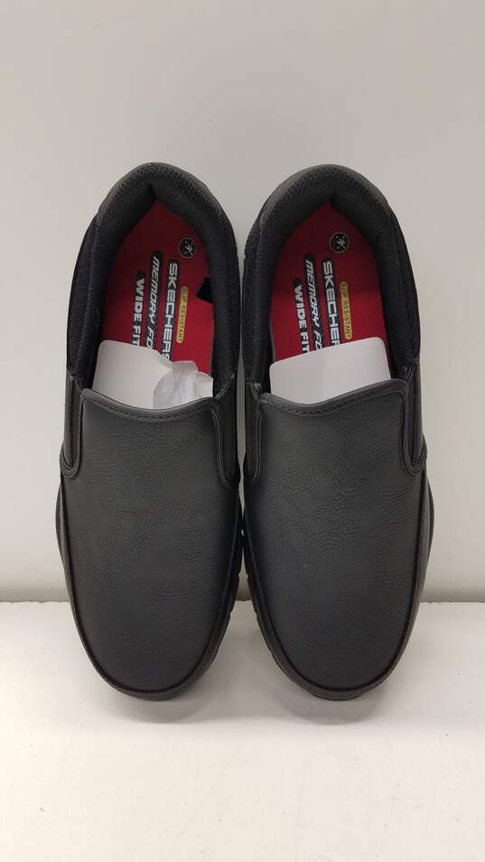 Skechers Work Men's Wide Fit Black Slip On Shoes with Memory Foam Sz. 9 (NIB) image number 6